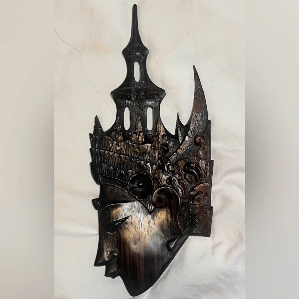 Balinese Intricately Carved Wooden Wall Art